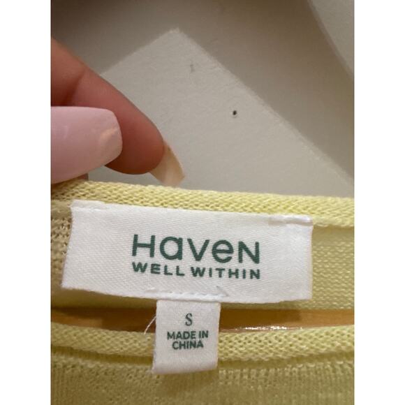 Haven Well Within Knit Linen Lightweight Coastal Sweater Top Boho Beach Small - Picture 2 of 5